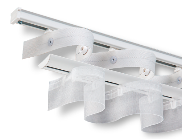 Wave Pleat Curtain track- Hand drawn