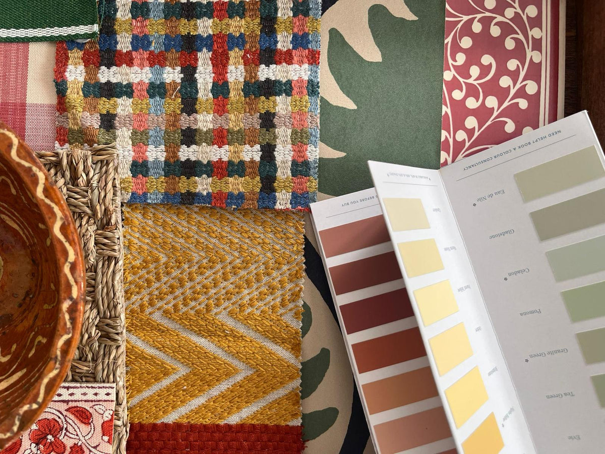 Interior fabric and colour moodboard