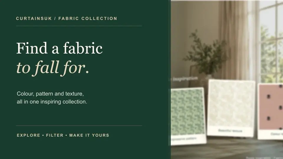 CurtainsUK fabric guide, with curtain and fabric details