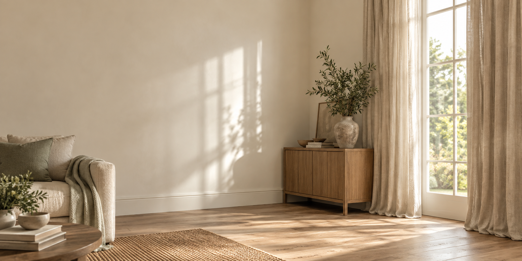 Room inspiration with neutral curtains